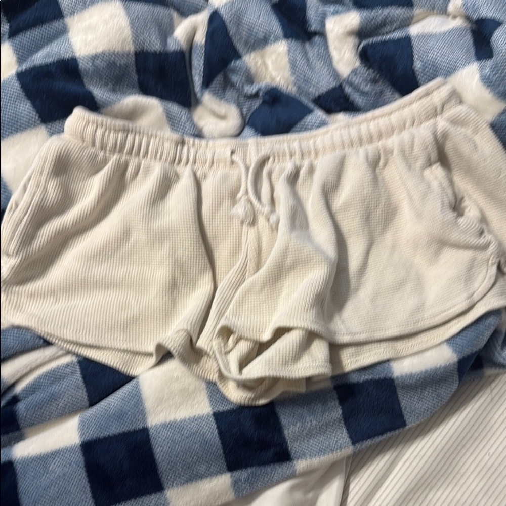 Brandy Melville Cream Athletic Shorts with Elastic Waistband